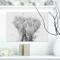 Designart - Black and White Elephant Sketch - Animals Painting Print on Wrapped Canvas